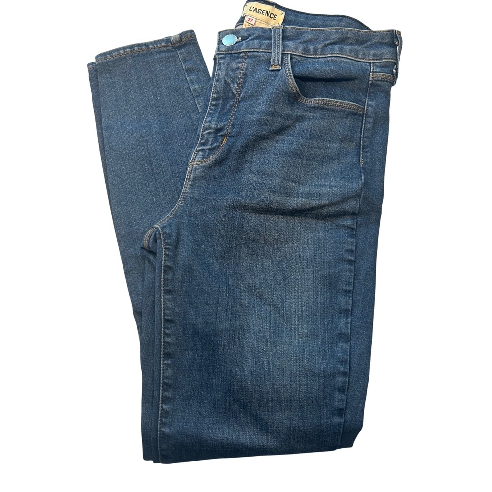 L'AGENCE Margot Skinny Jeans Women 27 Blue High Rise New Vintage Stretch